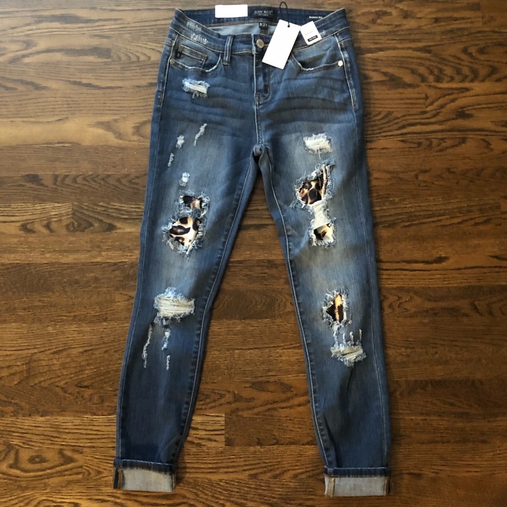 Judy Blue Leopard Patch jeans size 30 (Judy Blue 5